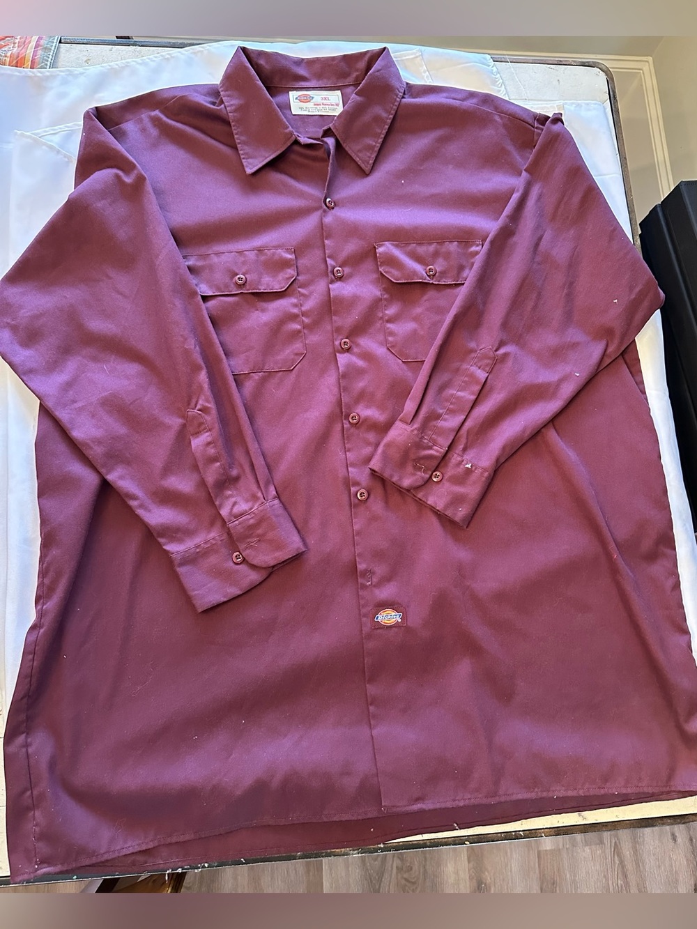 Dickies Maroon Long Sleeve Work Shirt Jacket